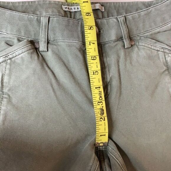 Anthropologie Marrakech Olive Green Ankle Side Slit Pants - Picture 8 of 11